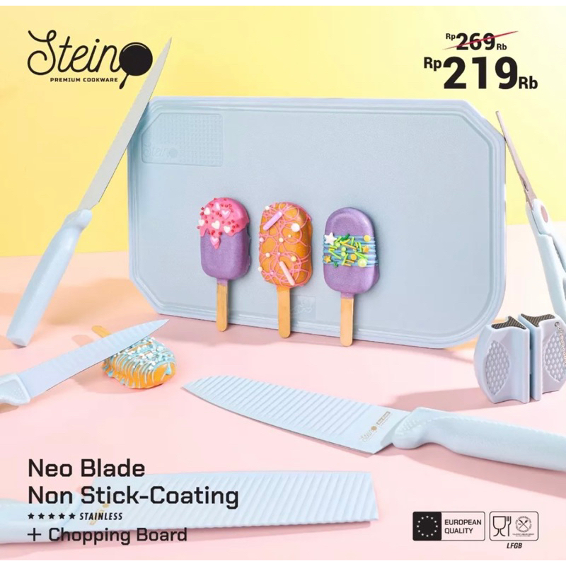 STEIN Neo Blade Knife Steincookware ( Pisau Set + Talenan )