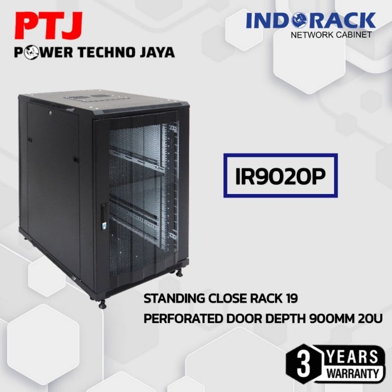 IR9020P Rak Server INDORACK IR9020P Standing Close Rack Perforated Door 20U Depth 900mm