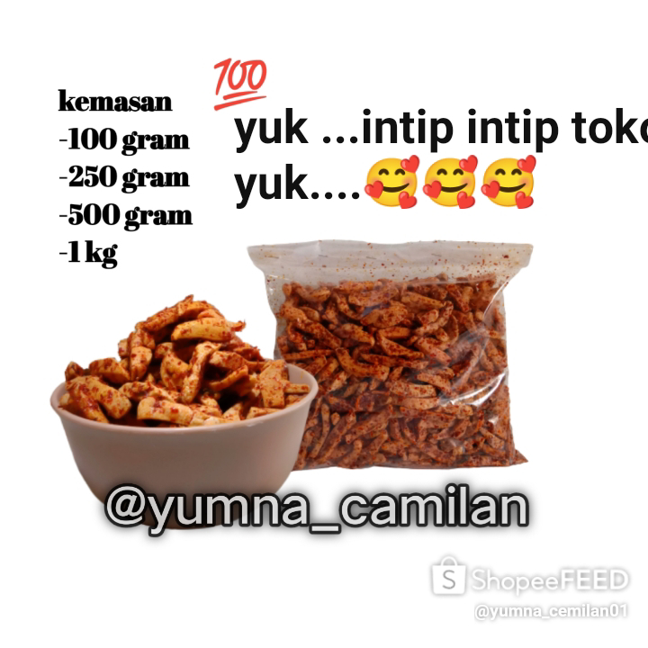 

Basreng pedas daun jeruk kemasan 1kg