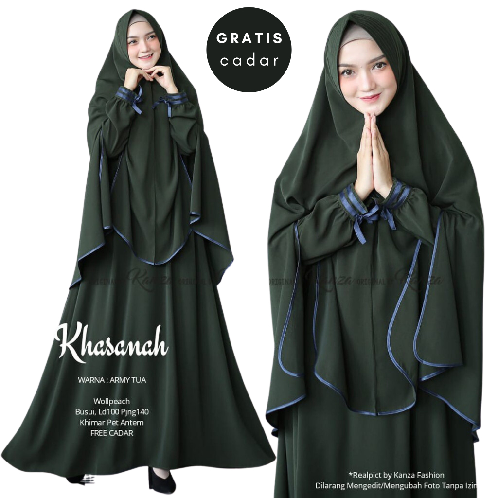 1 Set Baju Muslim Wanita Syari Gamis Hijab instan Dan Cadar | Gamis Set Khimar Terbaru Kekinian | Fashion Muslim-1