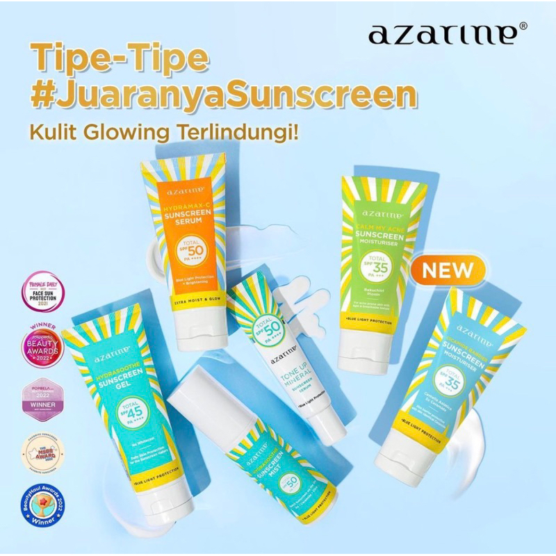 AZARINE  Sunscreen Hydrasoothe Hydramax Cicamide Calm My acne Sunscreen