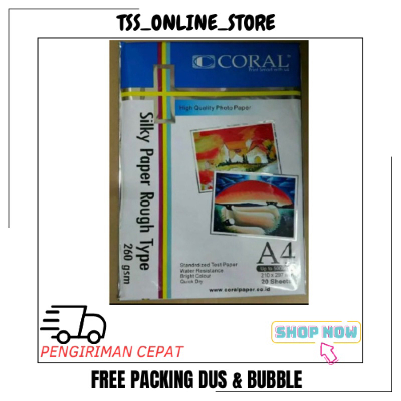 

KERTAS FOTO SILKY A4 260 GSM CORAL SILKY PHOTO PAPER