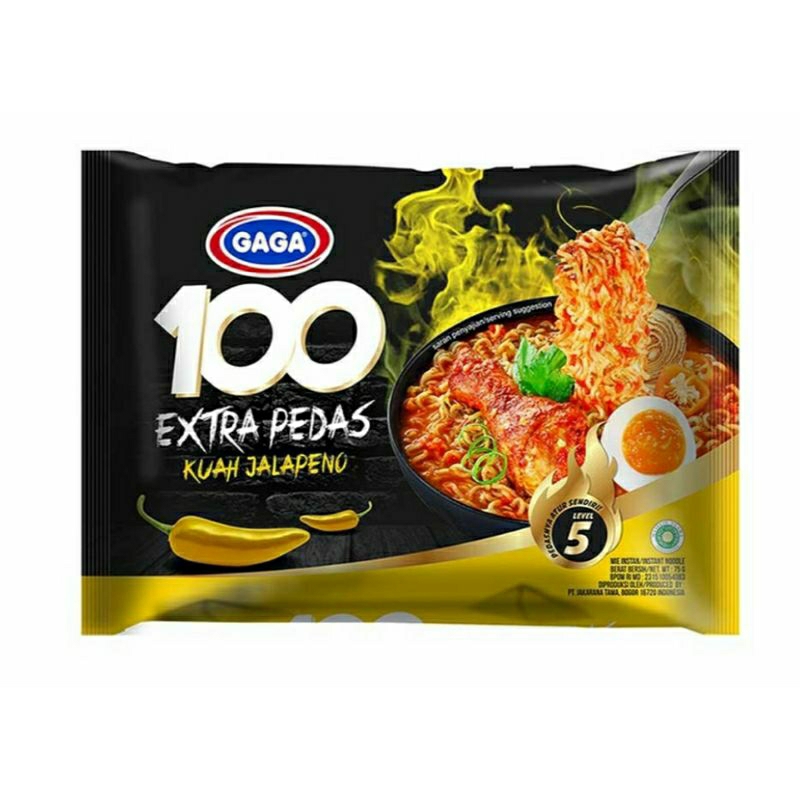 

GAGA 100 EXTRA PEDAS MIE KUAH JALAPENO 75g (bijian)