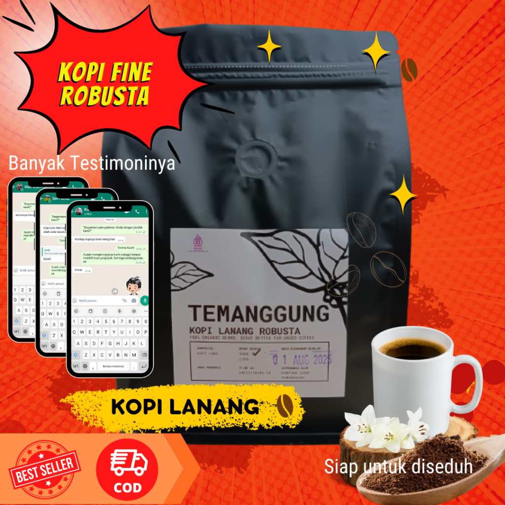 

Kopi Lanang Robusta Bubuk Penambah Stamina Super Premium Original 500 gram