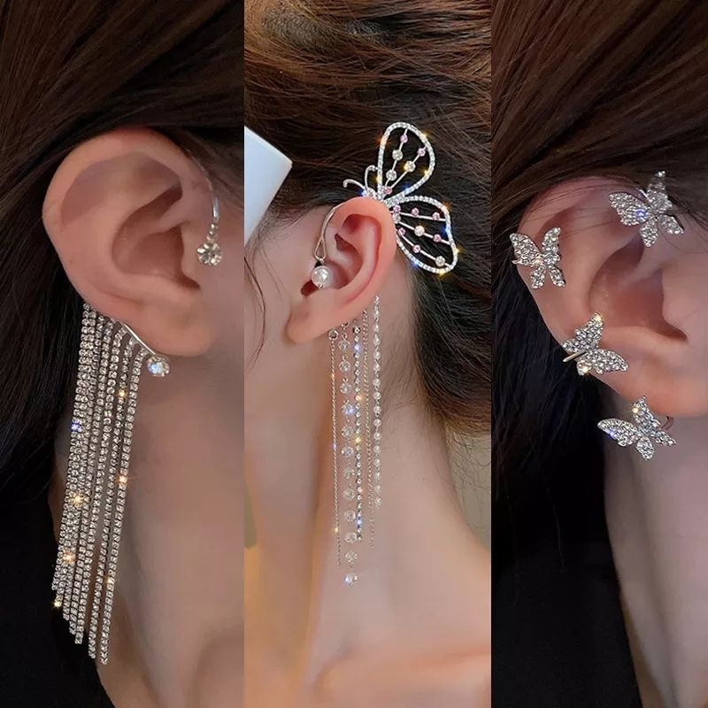Anting Klip Tanpa Tindik Clip Earring Korean Style Anting Korea Klip Langsung Tempel