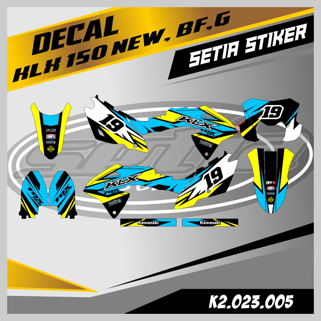 DECAL KLX BF, NEW, ,G, TOSKA, KUNING, SUPERMOTO, TRAIL, DESAIN BEBAS CUSTOM BARU (K2.023.005)