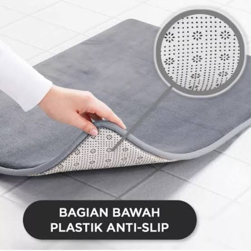 SEETM9 [COD] KESET MEMORY FOAM SET ISI 2PCS  anti slip Berkualitas 2 in 1 Kitchen Floor Mat Set / Keset Alas Lantai Rumah Kamar Dapur KESET DAPUR 2in1 LEMBUT ANTI SLIP (1set isi 2keset) (new produk sale ) keset kartun kaki anti slip 2 in 1 Kitchen Floor M