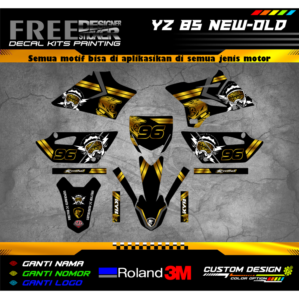 Decal Stiker Motor YZ 85 New dan Olda Bisa Custom Militan