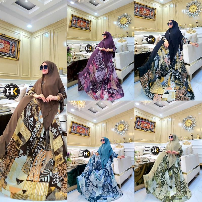 New ready nataza dress syari set khimar by HK best seller