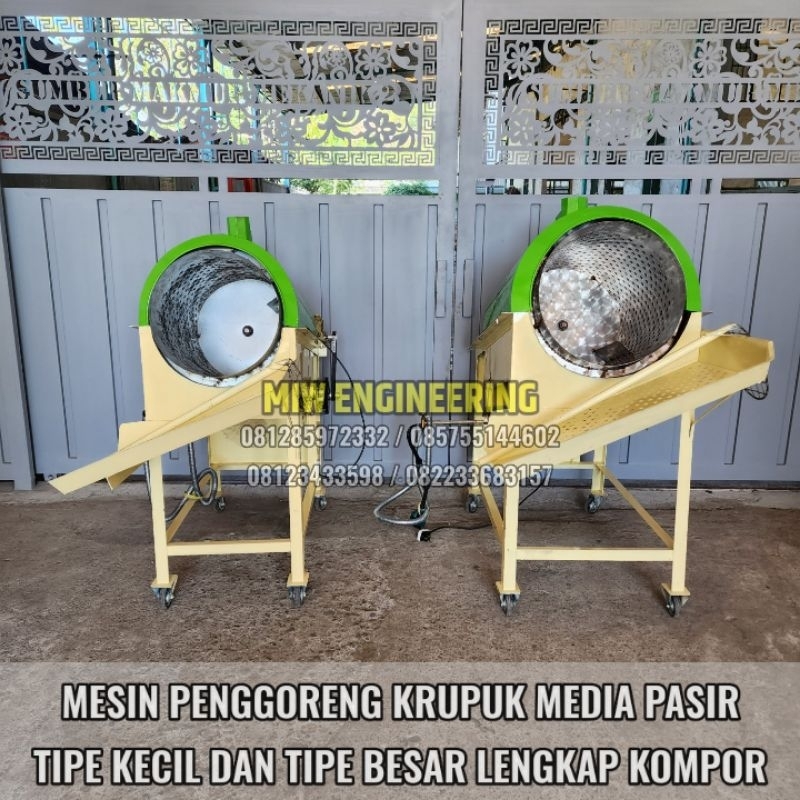 Mesin Sangrai Goreng Krupuk Pasir Tayamum Tipe Kecil & Besar Banyak Variasi Tabung Stenlis & Galvani
