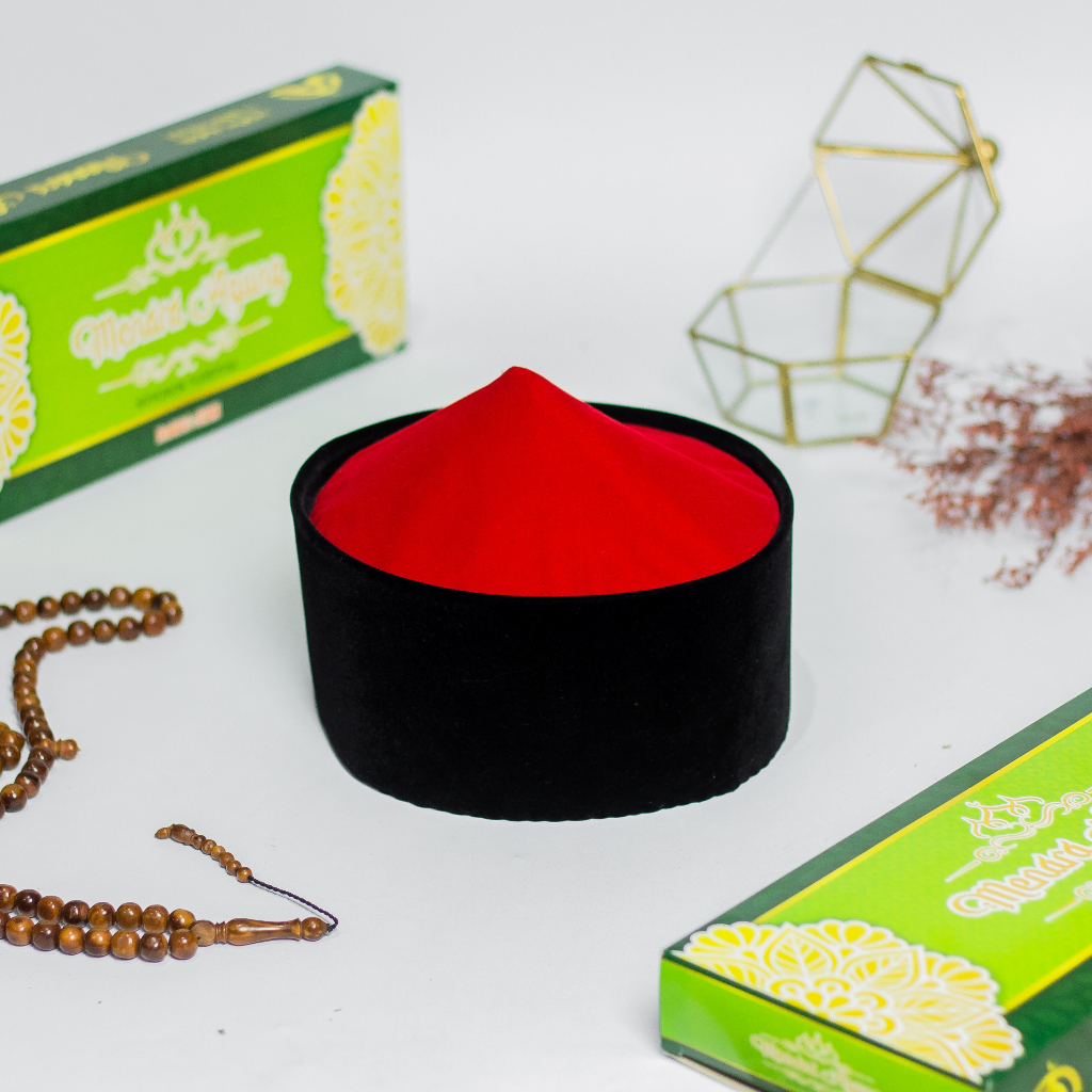 Songkok Bulat Motif Terbaru Warna Hitam Dan Merah Peci Pria Dewasa Dan Anak Anak Model Cheng ho