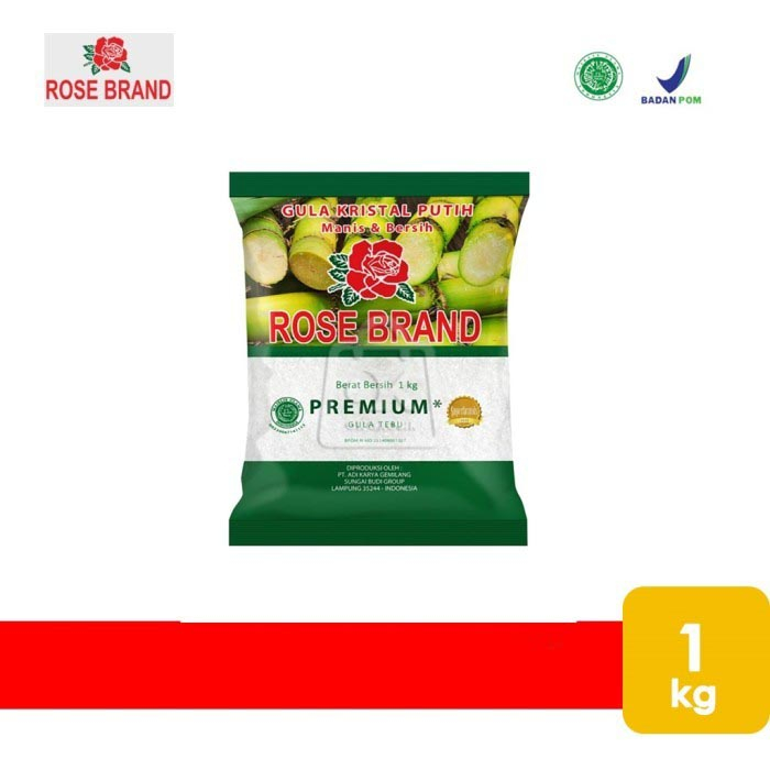 

Gula Pasir Putih Premium Rose brand (Bungkus Hijau 1 Kg)