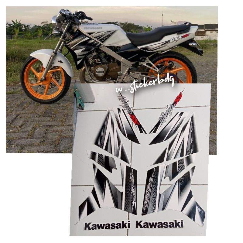 Striping Stiker Kawasaki Ninja SS 2013 Putih Lis Hitam