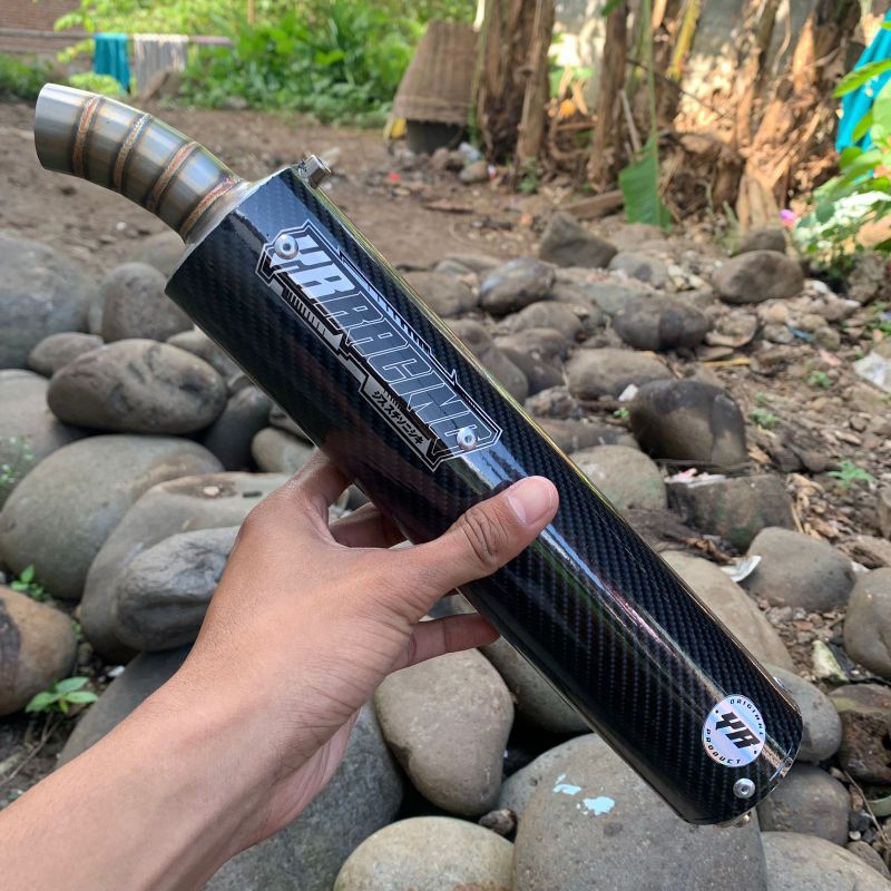 Silincer Knalpot ORIGINAL YR RACING Carbon (A6) Ninja 150 SS R RR