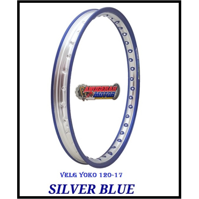 Velg velg pelek YOKO  twotone blue silver ujuran 120 ring 17 - 120 x 17 - 2tone Biru Silver - Made i