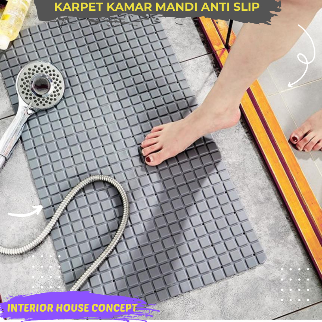 Karpet Kamar Mandi Anti Slip Keset Alas Kaki Karet PV Anti Licin Slip Karpet Kamar Mandi Bath Mat Te