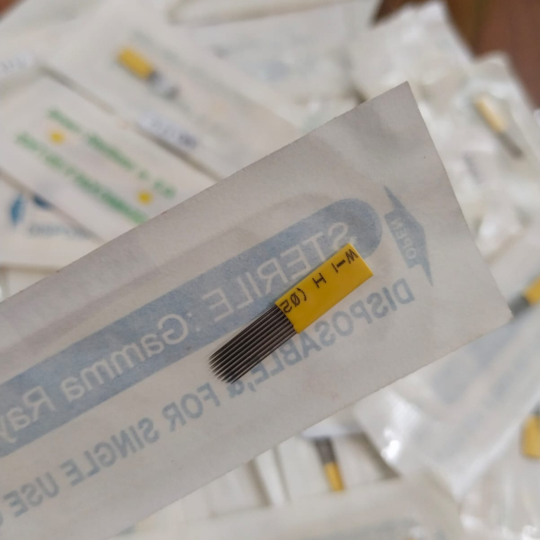 (10pcs)Jarum Sulam Alis  Misty double 17 Flat U/jarum sulam alis manual misty double17