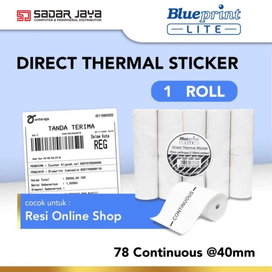 

Blueprint Sticker Label 78 Continuous @40 Lebar 80 continuous x 9,2 M