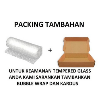 

TAMBAHAN PACKING KOTAK DUS PLUS BUBBLE WRAP BUAT ANTI GORES KACA SUPAYA TIDAK PECAH DI PENGIRIMAN ATAU AMAN SAMPAI TUJUAN