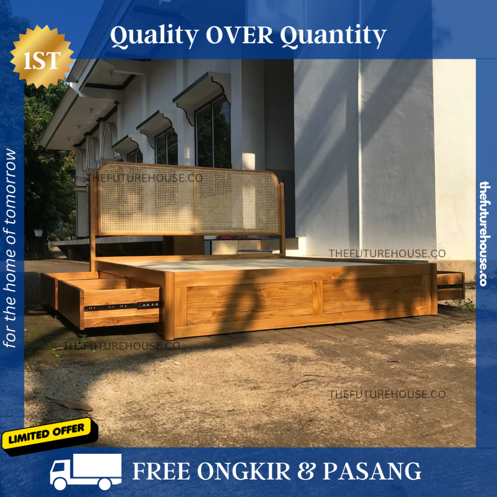 FREE ONGKIR PASANG TEMPAT TIDUR LACI STORAGE BED DIPAN LACI