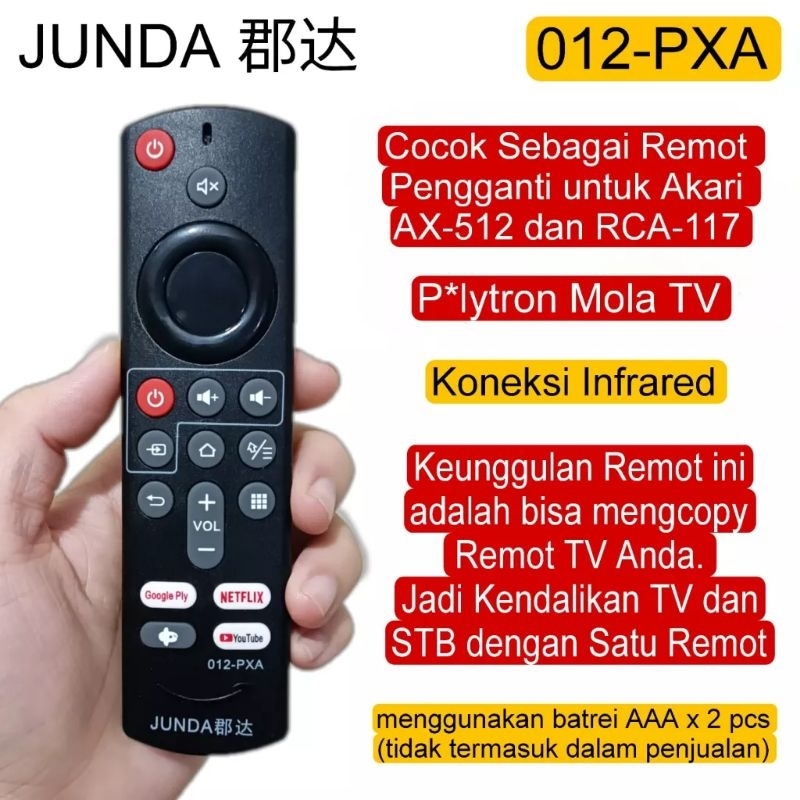 Remot Remote Pengganti Untuk STB Polytron Mola TV Akari Merek JUNDA 012-PXA