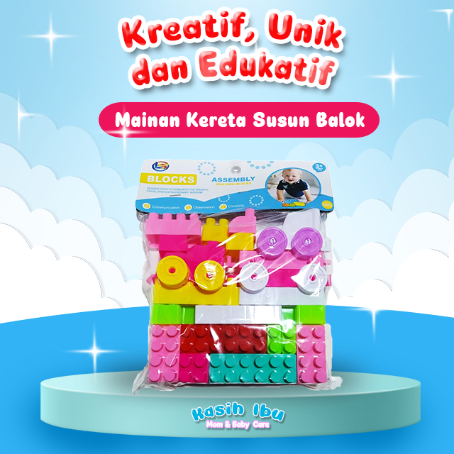 Mainan Anak Murah Mainan Edukasi Anak Block Kereta Susun Balok Besar Mainan Susun Balok Mainan Menyu