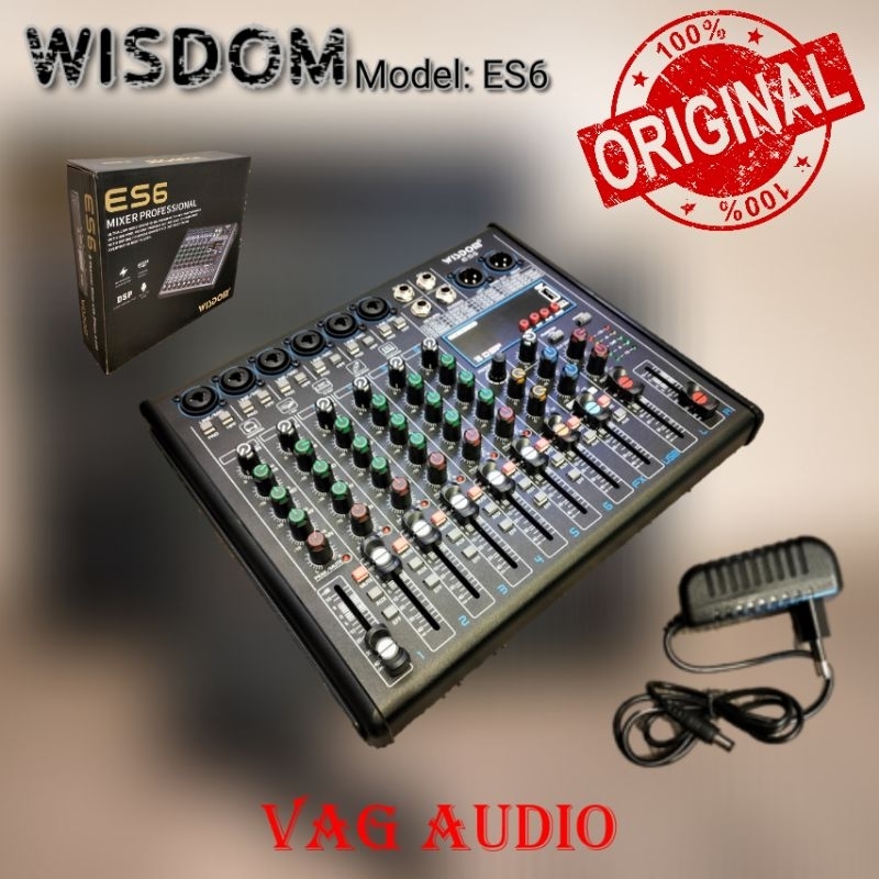 MIXER AUDIO WISDOM ES6, MIXER 6 CHANNEL, ORIGINAL WISDOM, GARANSI RESMI