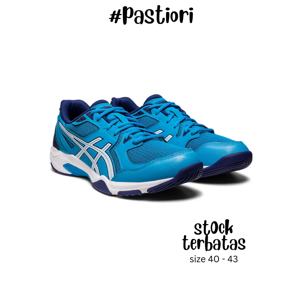 ORIGINAL TERMURAH sepatu olehraga voli / badminton asics gel - island blue