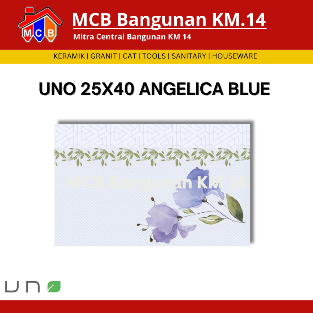KERAMIK UNO 25X40 ANGELICA BLUE - KERAMIK DINDING - KERAMIK LICIN - KERAMIK UKURAN 25X40