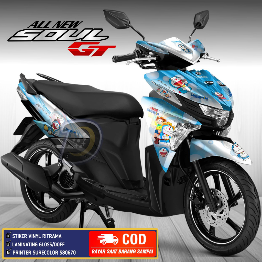 Decal Soul Gt 125 Striping Yamaha Soul Gt 125 Stiker Motor Soul Gt Doraemon