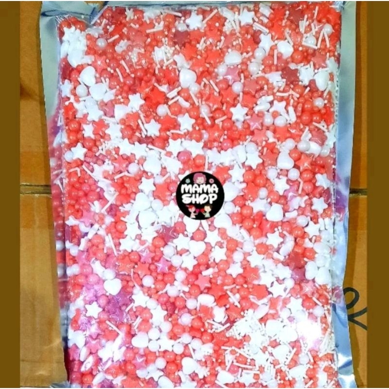 

Cuci Gudang 1kg Sprinkle Spikel Mutiara Pearl Star Bintang Permen Candy Topping Hiasan Kue