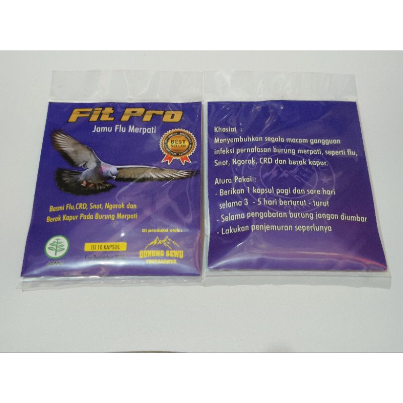fit pro jamu flu merpati isi 10 kapsul
