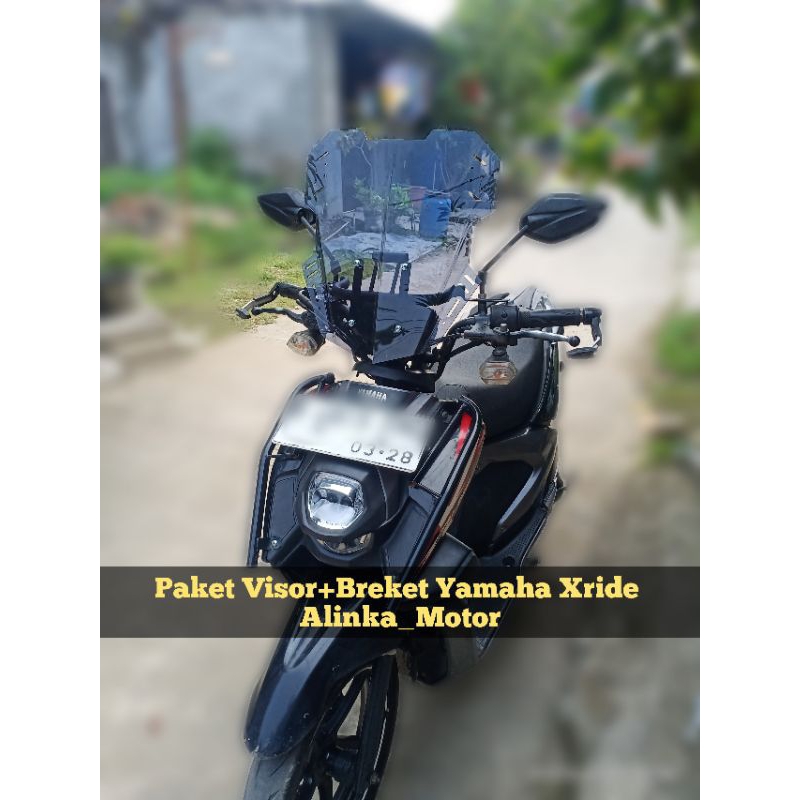 PAKET Visor+Breket 40cm V1 Yamaha XRIDE X RIDE X-RIDE Windshield Visor Custom Modifikasi Touring
