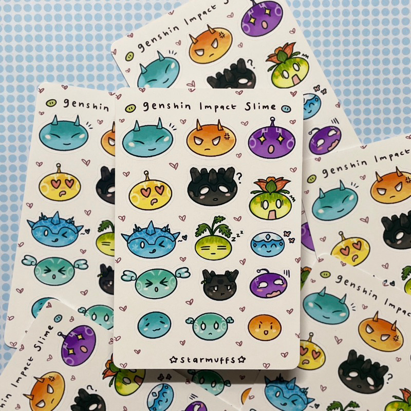 

genshin impact slime sticker sheet | starmuffs