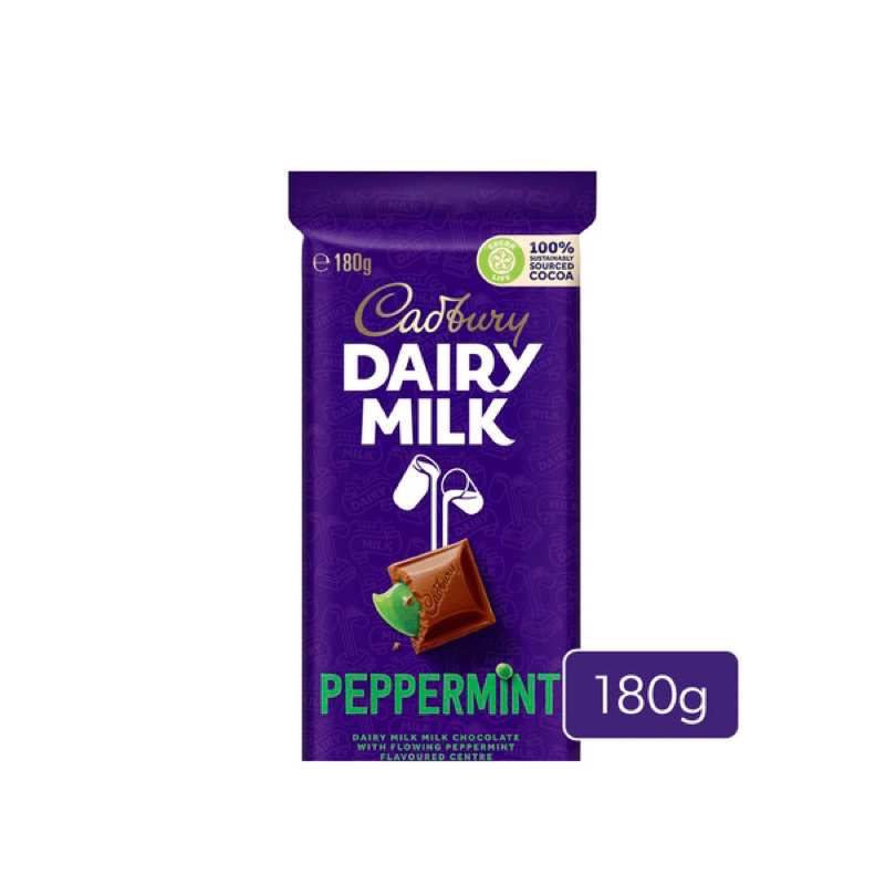 

Cadbury Dairy Milk Peppermint Milk Chocolate Block | 180g