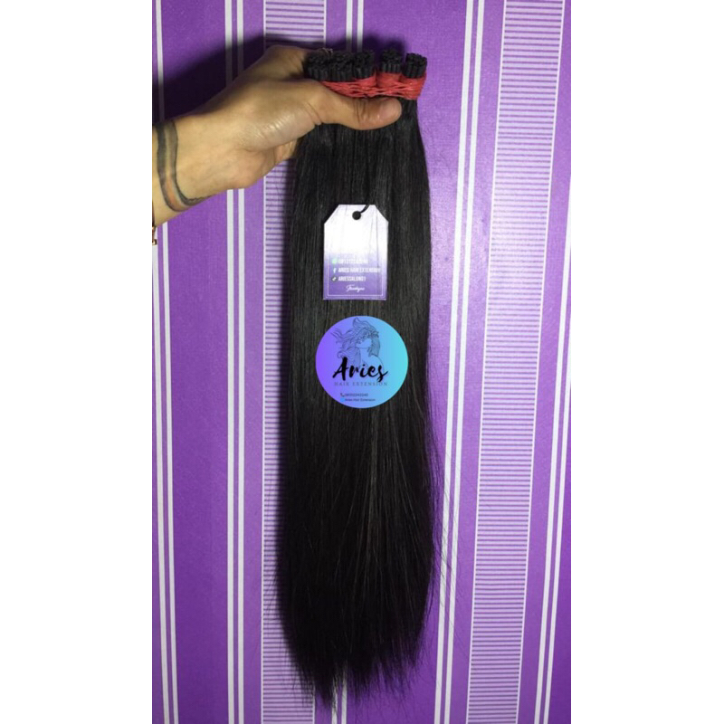 RAMBUT SAMBUNGAN PER (1 HELAI) UKURAN 45.CM RAMBUT POTONGAN DARI KEPALA ASLI PERHELAI STANDAR TEBAL 