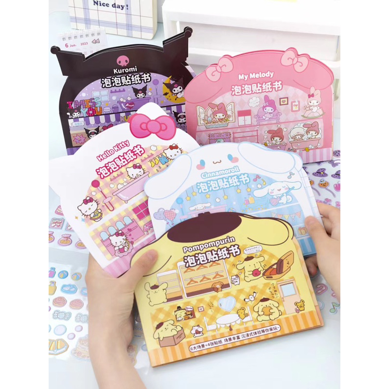 

Buku Sticker DIY Kuromi Melody Kitty Bubble 3D Sticker Book Sanrio Home