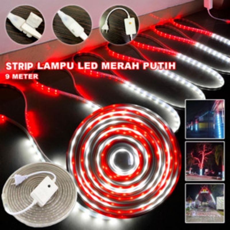Paket 10-20 Meter Led Strip Lampu Dekorasi 17 Agustus / Lampu 17 Agustus Merah Putih / Spesial 17 Ag