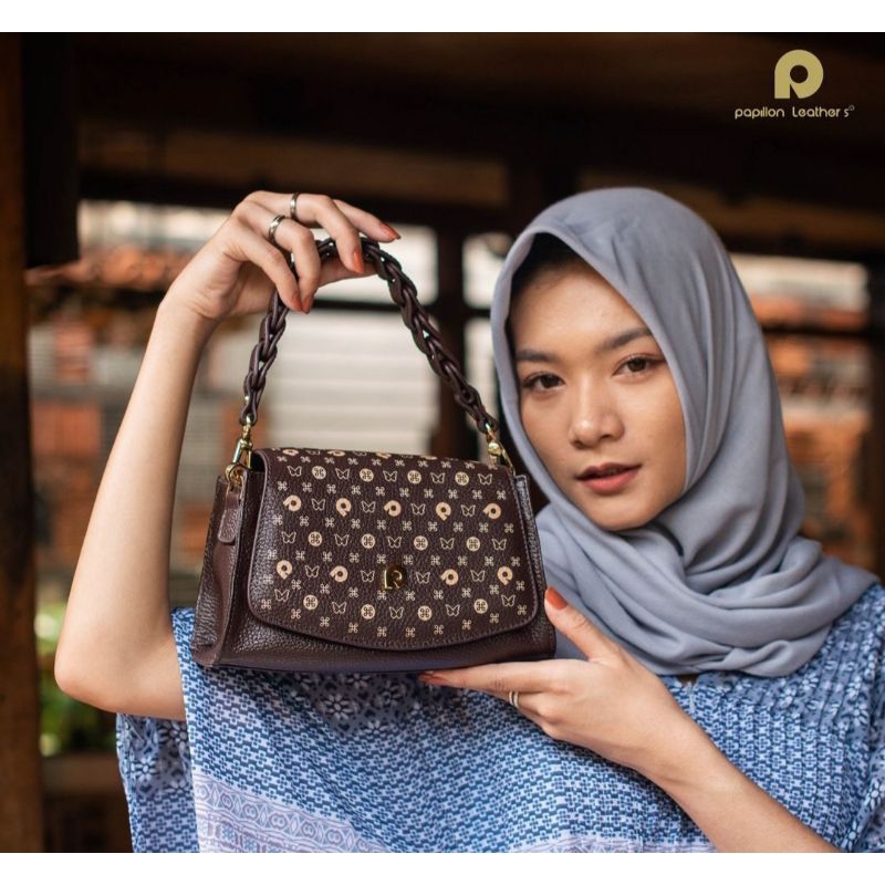 Papillon leather k3516 hitam polos, merah original new