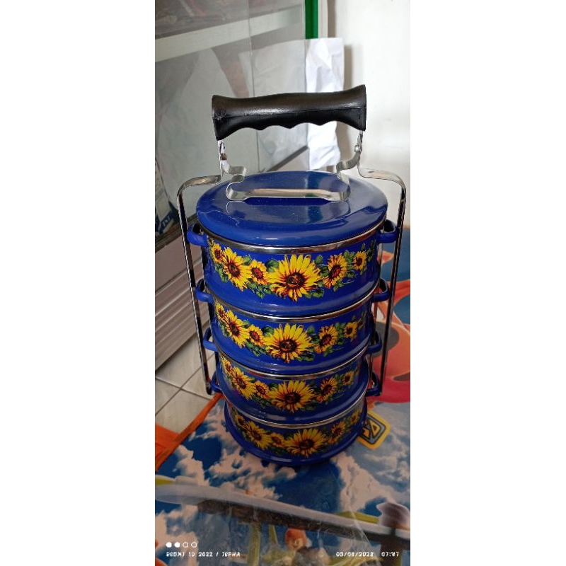 Rantang Stainless 3susun Motif Bunga