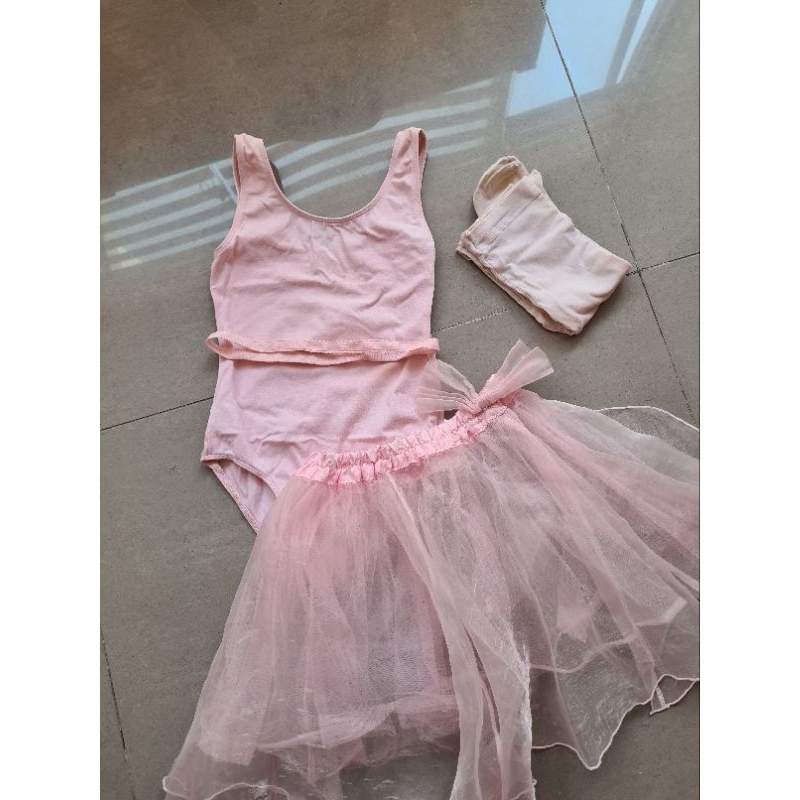 Preloved Set Baju Ballet Anak Pink