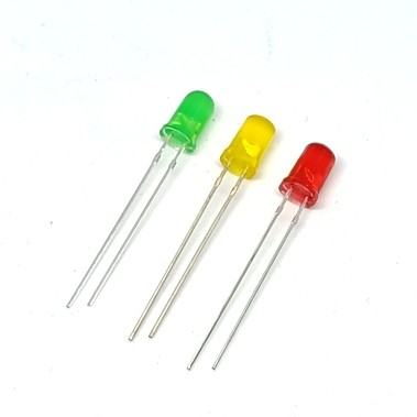 100pcs LAMPU LED 5 mm 5mm warna merah kuning hijau