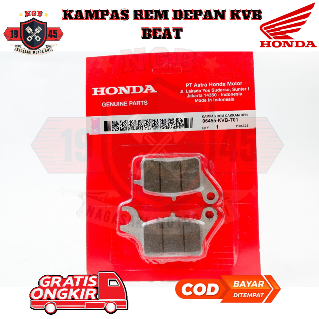 kampas rem honda beat - kampas rem depan beat fi - Dispad Depan Honda Beat - dispad vario cbs - KVB 