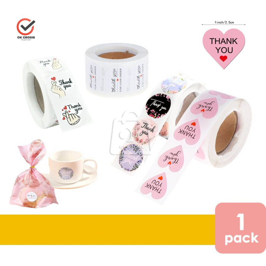 

Sticker Thank You / Sticker Label Makanan / Stiker Packing (1 Roll isi 500lbr)