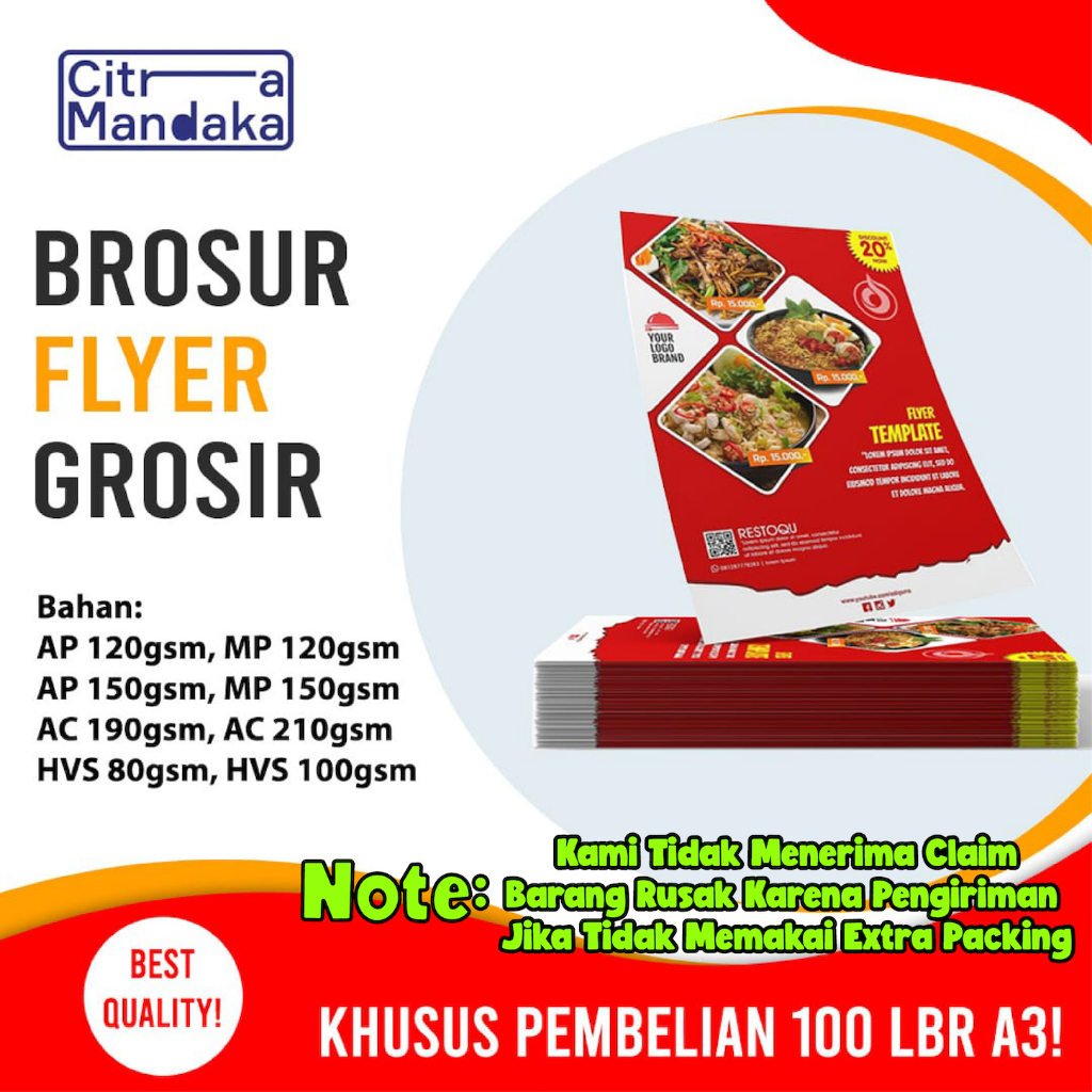 

Cetak Brosur Custom Grosir 1 Sisi | Print Flyer 2 Sisi