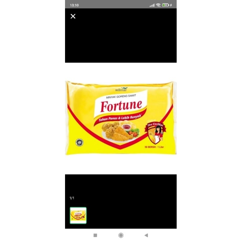 Fortune minyak goreng bantal 1 liter / minyak goreng bantal fortune 1 liter