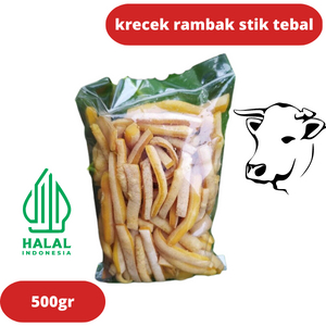 

krecek/krupuk rambak kulit sapi "STIK TEBAL" langsung goreng (tidak perlu dijemur)