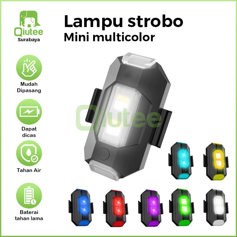strobo lampu led 7 warna universal