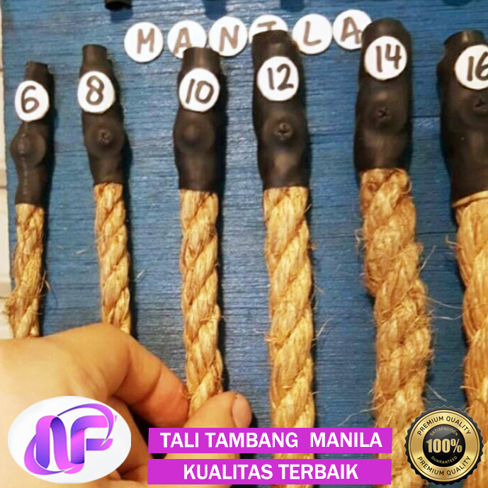 Tali Tambang Goni Besar 10mm 12mm 14mm Permeter Tambang Manila Goni Dadung Coklat Kapal Lomba Tarik