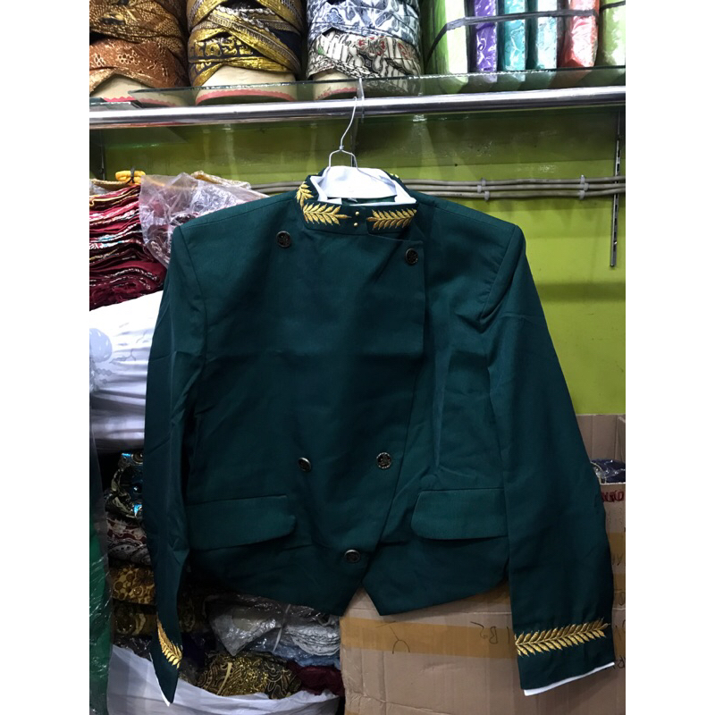 beskap solo bordir hijau botol | beskap bapak | beskap solo | beskap jawa | beskap manggolo | beskap